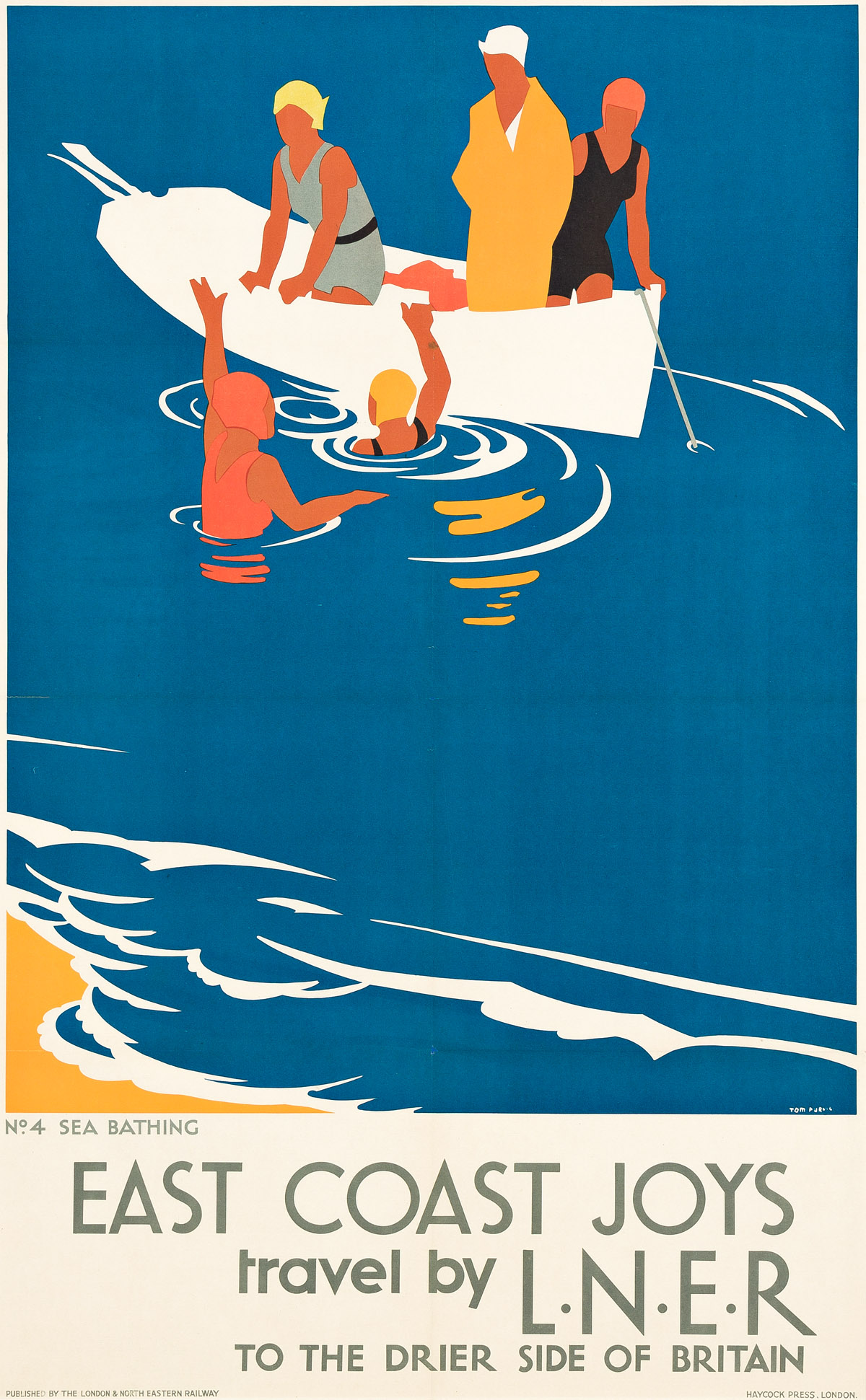 TOM PURVIS (1888-1959).  EAST COAST JOYS / TRAVEL BY L.N.E.R. Set of 6 posters. 1931. Each approximately 40x25 inches, 101½x63½ cm. Hay